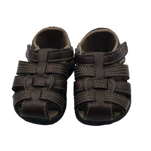wonder nation Brown Strappy Fisherman Sandals Size 3 Boy's - Picture 3 of 9